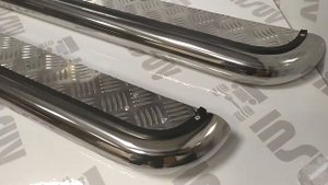 Пороги труба с алюминиевым листом НИВА 21214 (нержавейка)