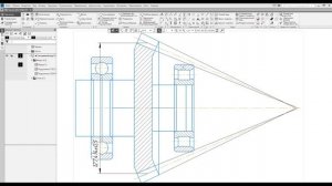 №1 Компас 3D Входной вал, коническая передача. Построение шестерни и расстановка подшипников