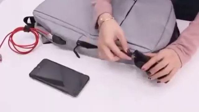 Рюкзак с Usb серый/Рюкзак для ноутбука/Рюкзак городской