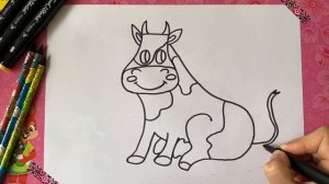 How to draw a cow / Как нарисовать корову