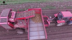 Уборка картофеля видео с  квадрокоптера