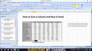 HOW TO SUM A COLUMN AND ROW IN MS EXCEL | HOW TO USE AUTOSUM FUNCTION