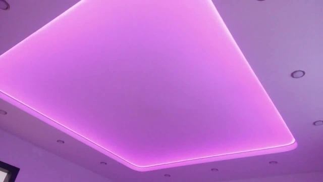 Натяжной потолок двухуровневый с подстветкой смотреть онлайн