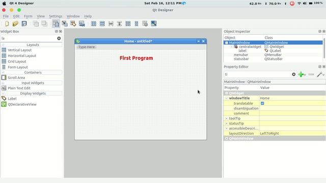 PyQt- Ubuntu Installation | PyQt- Designer tutorial-1 | PyQt- Designer tutorial in Malayalam