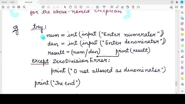 Try-Except block in Python 3: Class 12 Computer Science: Chapter 1 Exception Handling | Lecture 6