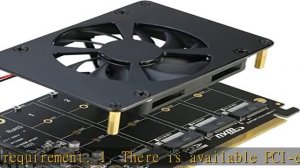 Quad NVMe PCIe Adapter, RIITOP 4 Ports M.2 NVMe SSD to PCI-e 4.0/3.0 x16 Card with Fan Support 2280