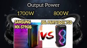 Samsung MX-ST90B 1700Watts vs. JBL Partybox 710 800Watts Party Speaker | Specs Comparison