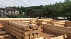 Большой дом из оцилиндрованного бревна | Строительство дома из бревна | Как построить зимний дом