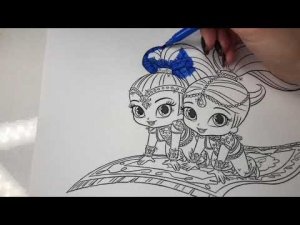 Раскрашиваем Шиммер и Шайн из муьтика раскраска Shimmer and Shine волшебницы в кувшине