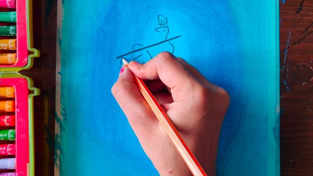 Easy Oil Pastel Drawing for Kids | Krishna Drawing | Oil Pastel Art for Kids смотреть онлайн