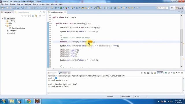 How to check stack is empty or not? | Java Collection Framework