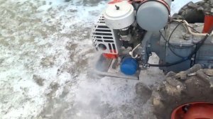 Мотоблок Мотор Сич. Заводим при -8...