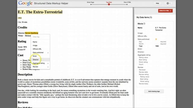 Creating rich snippet code