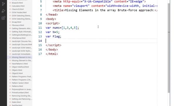 Find Missing element in Array JavaScript| Missing Number Js