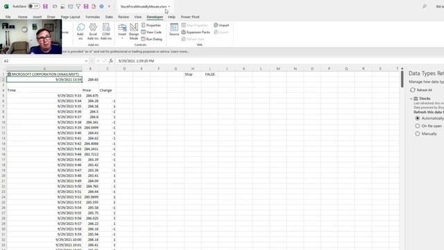 Excel - Minute-By-Minute Stock Price Arrows Excel Tutorial - Episode 2429