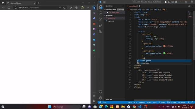 How to make Microsoft Logo using html & css | VS Code | HTML | CSS смотреть онлайн