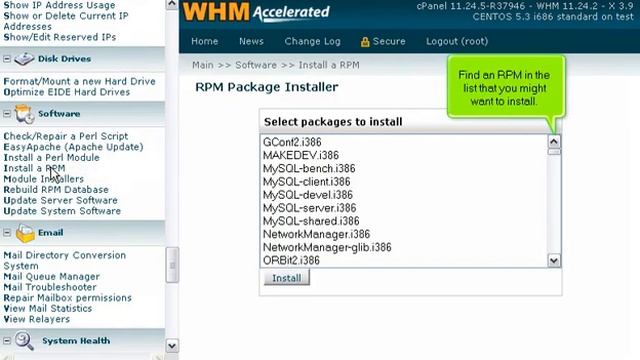 How to install new software using RPMs in WHM смотреть онлайн
