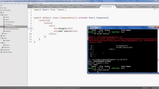 ReactJS \ React JS Tutorial For Beginners - #12 - Example Application 5 / 10