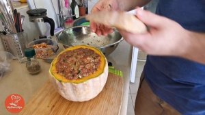 Тыква запеченная с фаршем. Просто и очень вкусно! ?