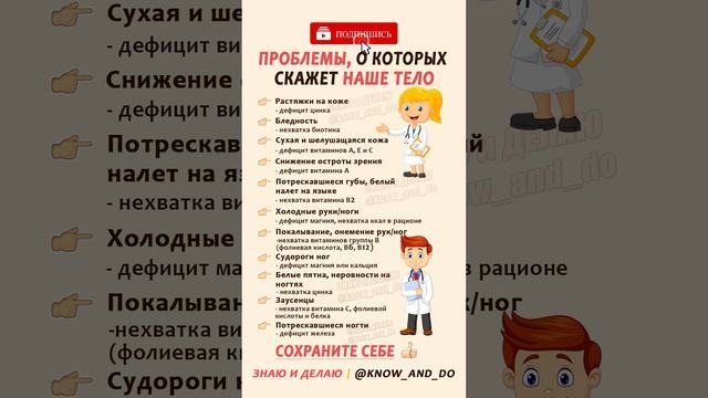 ? Проблемы, о которых скажет наше тело ? Нехватка и дефицит витаминов в организме человека