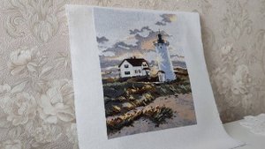 Береговой маяк. #вышивкакрестом