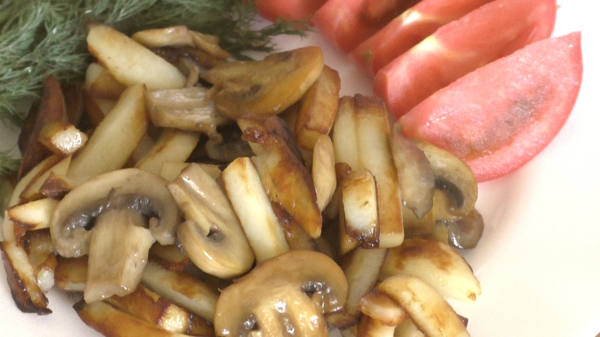 Картошка с грибами на обед. Веганский марафон. День 22