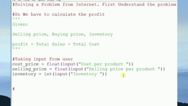 Calculate the Profit | Finding Profit Solving a Problem From Internet | Python Program |TheCodePand