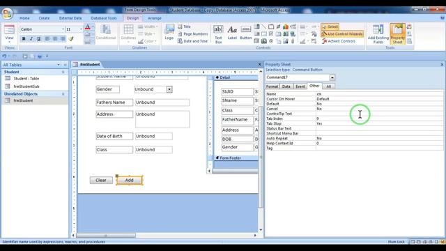 Add Update Clear delete Student Profile Ms Access-Part 1 смотреть онлайн