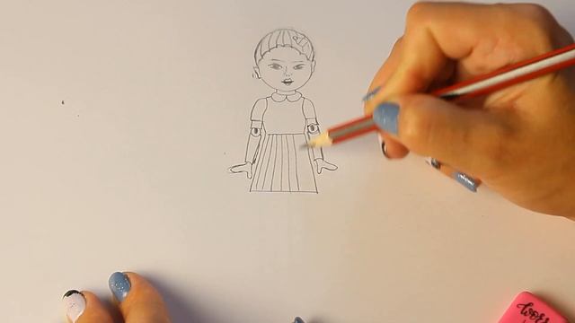 Простые рисунки #10 Как нарисовать куклу из игра в кальмара смотреть онлайн
