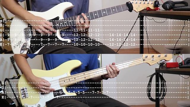Bloc Party - Helicopter Guitar Cover  Bass Cover w Tabs
