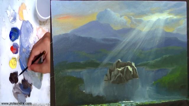 Acrylic Landscape Painting Tutorial | The Blessed Lone Tree in the Lake смотреть онлайн