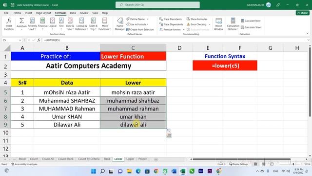 ?️ Lower Upper Proper Case Functions in MS Excel | Learn MS Excel 2022 with Aatir Academy смотреть онлайн