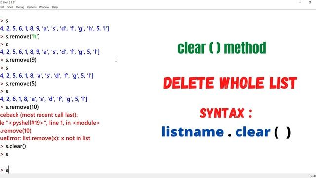 #25 Python List Deletion & Updation Methods In Telugu | List Methods In Python | Python In Telugu