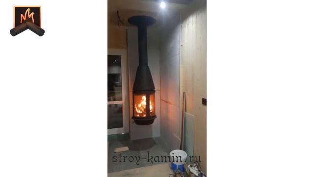 Деревянный дом с подвесным камином Arlet Traforart, дымоходом Феникс: монтаж под ключ в КП Чудо Гра смотреть онлайн
