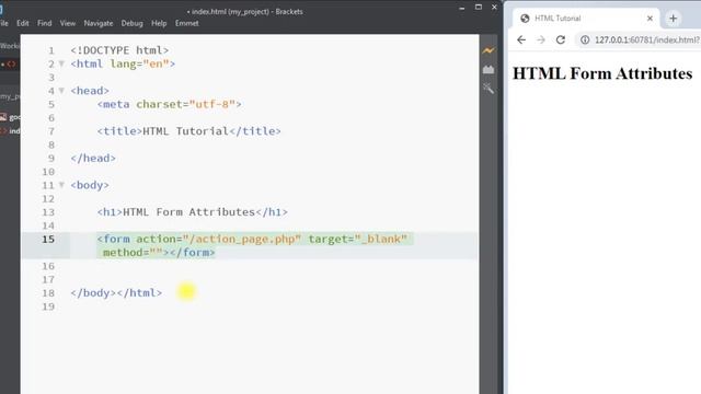 #24 Form Attributes in HTML | Action | Target | Method | Autocomplete | Novalidate