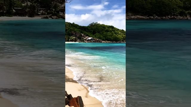 The beautiful Takamaka Beach on Seychelles