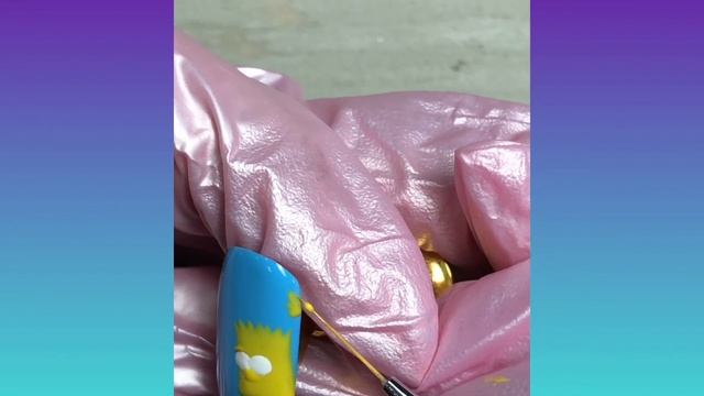 Рисуем Барта Симпсона на ногтях пошагово гель лаком. смотреть онлайн