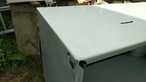 Шкаф под газовый баллон. Шкаф под газовый баллон из старого холодильника. Шкаф из холодильника