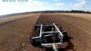 Дискование поля Т-150 с дисками БДТП-4,2 после сои!!!