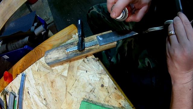 Дешевый нож своими руками из купленных материалов, нож из фуганка, рукоять граб. смотреть онлайн