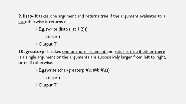 Predicates and datatypes in LISP смотреть онлайн