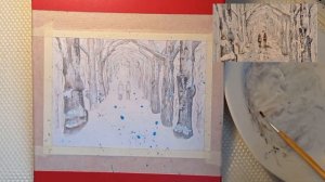 Основы акварельной живописи. Скетч. Зимний лес. Basic Landscape Watercolor. Sketch.  Winter forest.