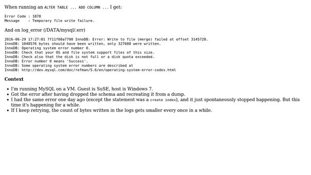 Databases: Temporary file write failure on MySQL (2 Solutions!!) смотреть онлайн
