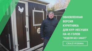 Обновили КУРЯТНИК НА 45 ГОЛОВ -теперь с АВТОМАТИЧЕСКОЙ ПОДАЧЕЙ КОРМА и наклонным полом для сбора яиц