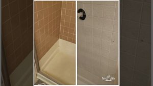 Shower Surround Refinished In A Stone Flec Coating and Shower pan Refinished in Koehler White.