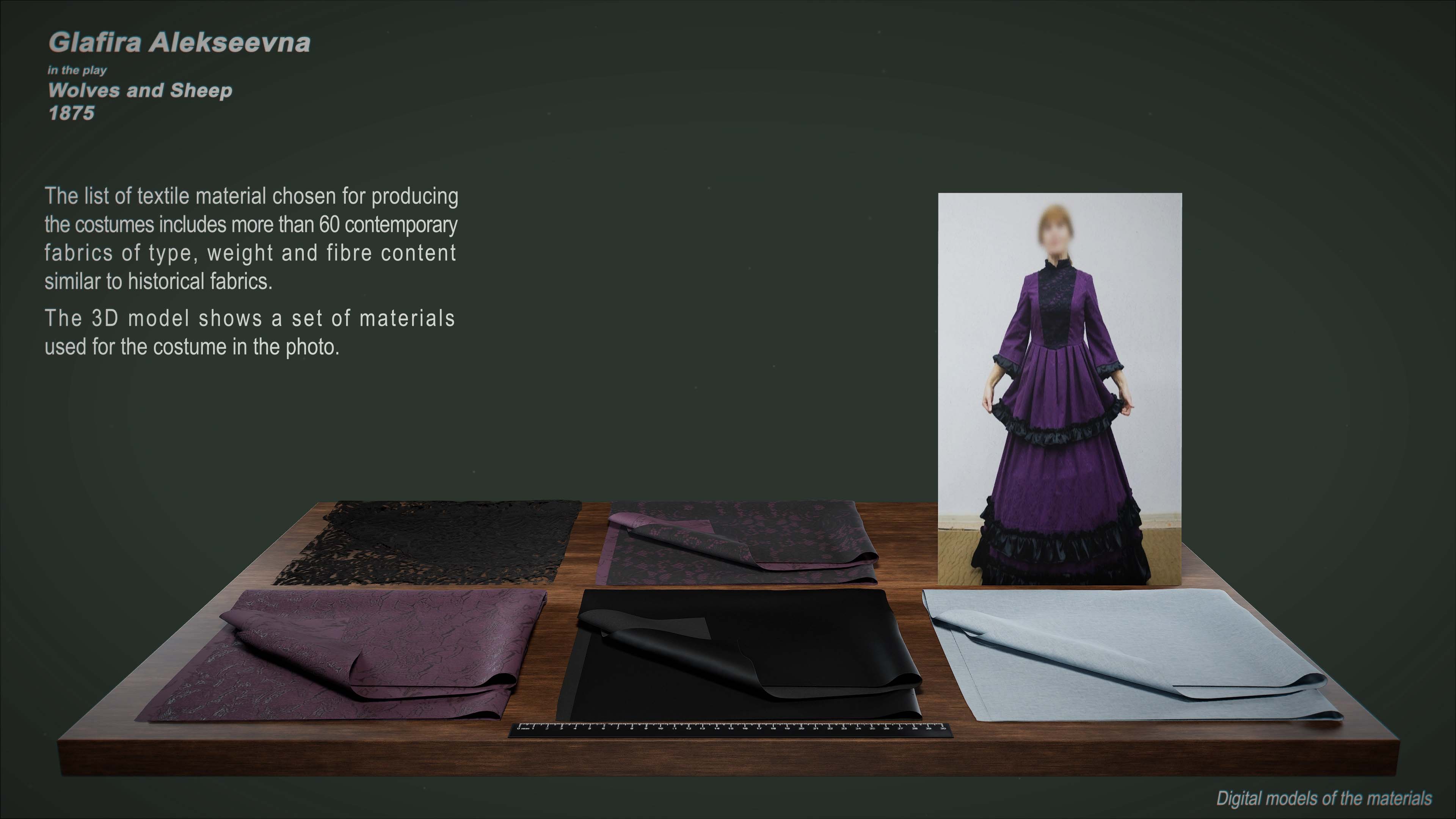 A digital reconstruction of textile materials: Glafira, "Wolves and Sheep"