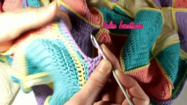 Как я ОБВЯЗЫВАЛА свой ПЛЕД. КАЙМА. МАСТЕР КЛАСС. ВЯЗАНИЕ смотреть онлайн