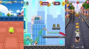 Om Nom Parkour vs Talking Tom Candy Run vs Booba Rush.Сладкоежки в Погоне за Конфетами