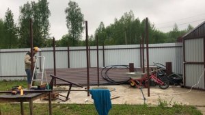 Монтаж навеса для садового инвентаря своими руками 1 я часть