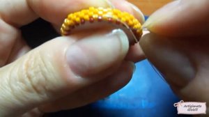 DIY Tutorial peyote - Beads - Incastonatura completa disco madreperla  - 1^ parte